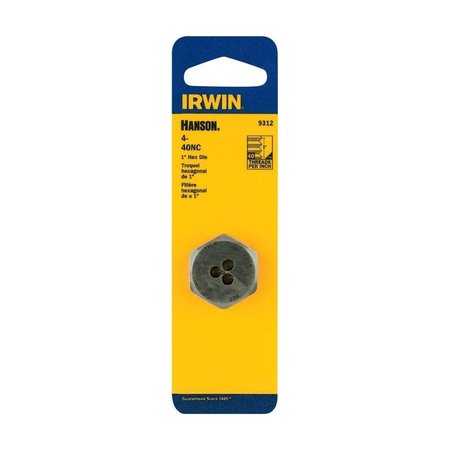 IRWIN DIE HEX 1"" 4-40NC CARDED 9312